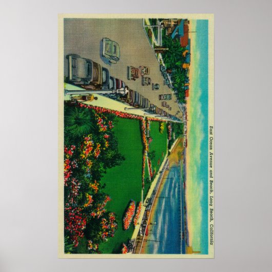 East Ocean Avenue en BeachLong Beach, CA Poster (Voorkant)