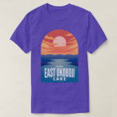 East Okoboji Lake IA Retro Sunset  T-shirt (Design voorkant)