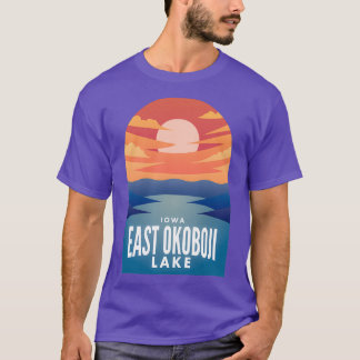 East Okoboji Lake IA Retro Sunset  T-shirt