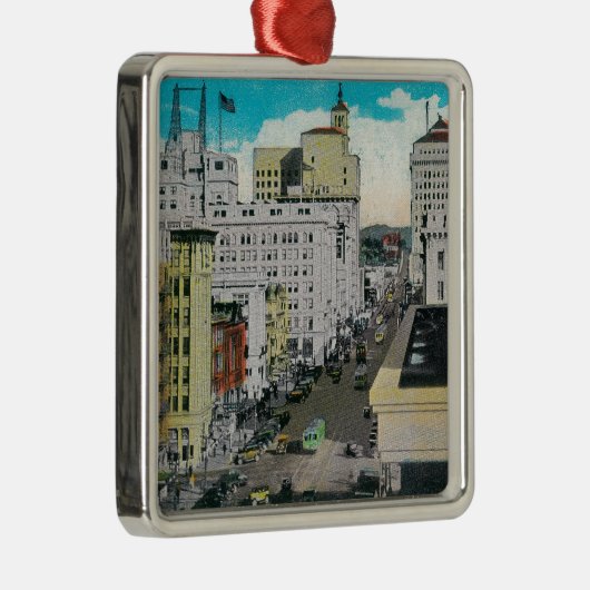 East on Broadway uit San Diego Hotel Metalen Ornament (Rechts)