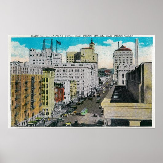 East on Broadway uit San Diego Hotel Poster