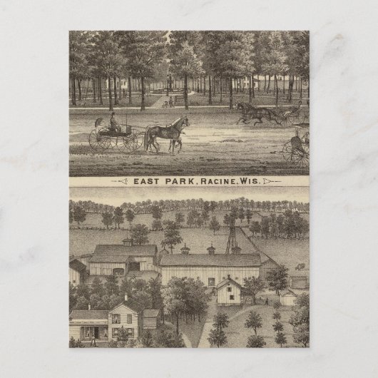 East Park, Racine en Oakland Boerderij Briefkaart (Voorkant)
