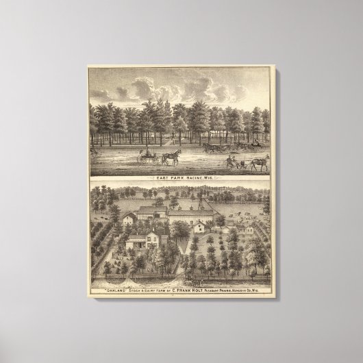 East Park, Racine en Oakland Boerderij Canvas Afdruk (Voorkant)