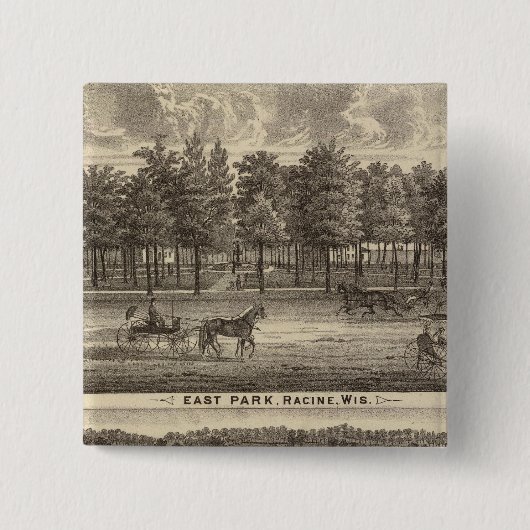 East Park, Racine en Oakland Boerderij Vierkante Button 5,1 Cm (Voorkant)