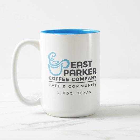 East Parker Coffee Cup 15 oz. - 2 zijkanten Tweekleurige Koffiemok (Links)