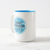 East Parker Round Logo 15 oz. Coffee Mok Cup (Voorkant links)