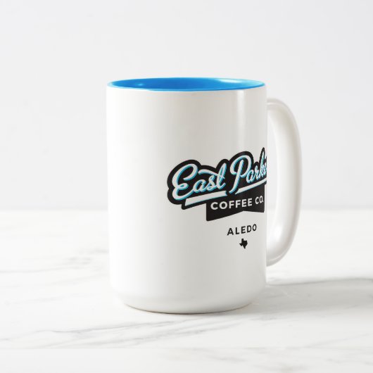 East Parker Script Coffee Mok Cup Logo (Voorkant rechts)