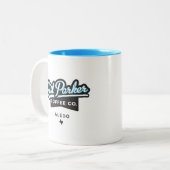 East Parker Script Logo 11 oz. KoffieMok Tweekleurige Koffiemok (Voorkant links)