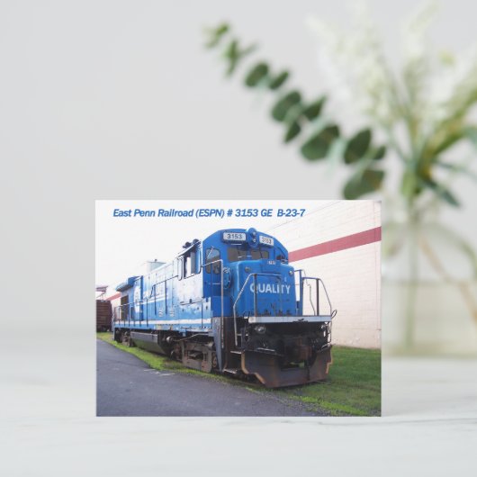 East Penn Railroad Locomotive #3153 Briefkaart (Staand voorkant)