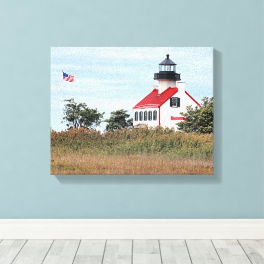East Point Lighthouse, New Jersey Canvas Print (Insitu (Houten vloer))