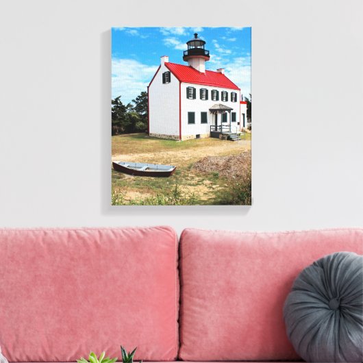 East Point Lighthouse, New Jersey Canvas Print (Insitu (Woonkamer))