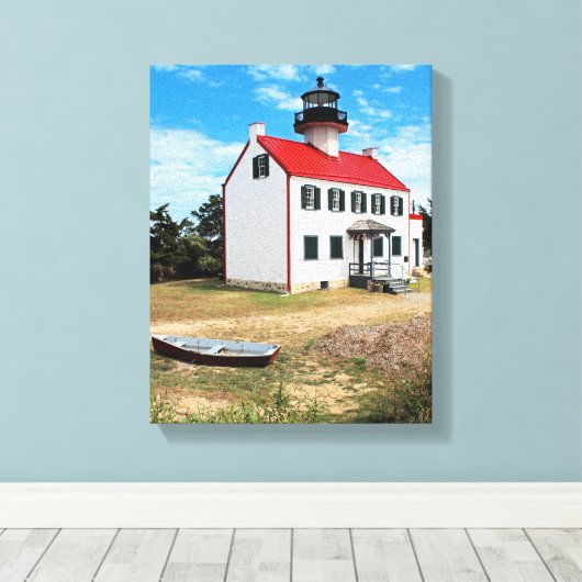 East Point Lighthouse, New Jersey Canvas Print (Insitu (Houten vloer))