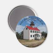 East Point Lighthouse, New Jersey Round Magnet (Voorkant / Achterkant)
