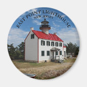 East Point Lighthouse, New Jersey Round Magnet (Voorkant)