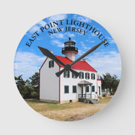 East Point Lighthouse New Jersey Round Wall Clock Ronde Klok