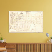 East Providence Rhode Island Map Canvas Afdruk (Insitu (Woonkamer))