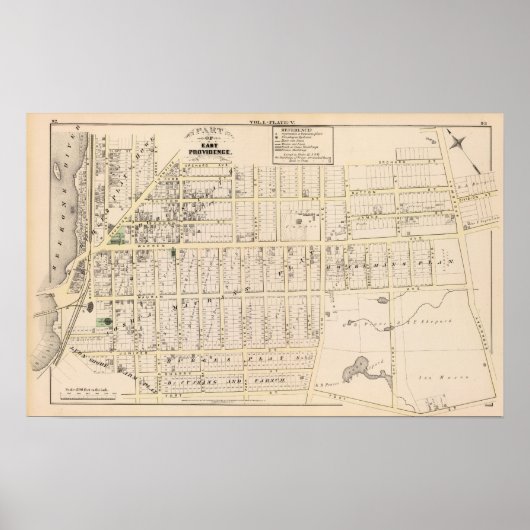 East Providence Rhode Island Map Poster (Voorkant)