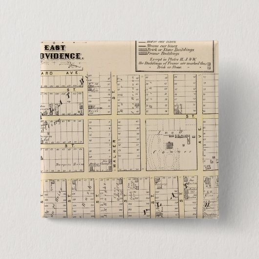 East Providence Rhode Island Map Vierkante Button 5,1 Cm (Voorkant)
