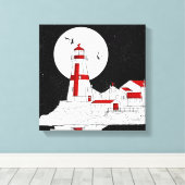 East Quoddy Head Lighthouse flat Canvas Afdruk (Insitu (Houten vloer))