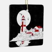East Quoddy Head Lighthouse flat Keramisch Ornament (Rechts)