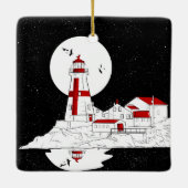 East Quoddy Head Lighthouse flat Keramisch Ornament (Achterkant)