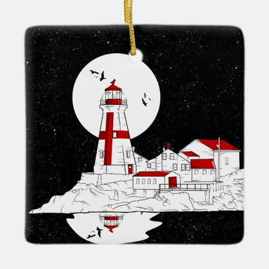 East Quoddy Head Lighthouse flat Keramisch Ornament (Voorkant)