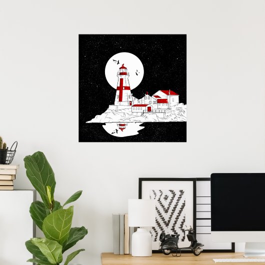 East Quoddy Head Lighthouse flat Poster (Thuiskantoor)