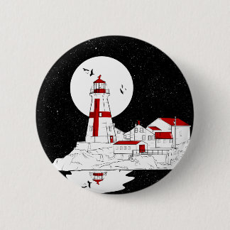East Quoddy Head Lighthouse flat Ronde Button 5,7 Cm