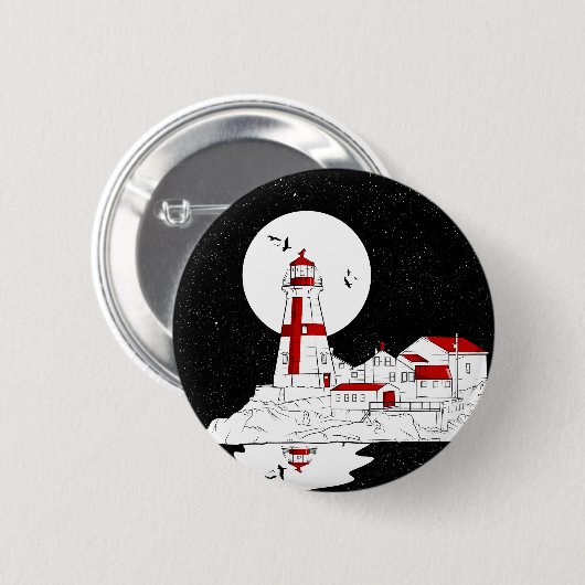 East Quoddy Head Lighthouse flat Ronde Button 5,7 Cm (Voorkant /achterkant)