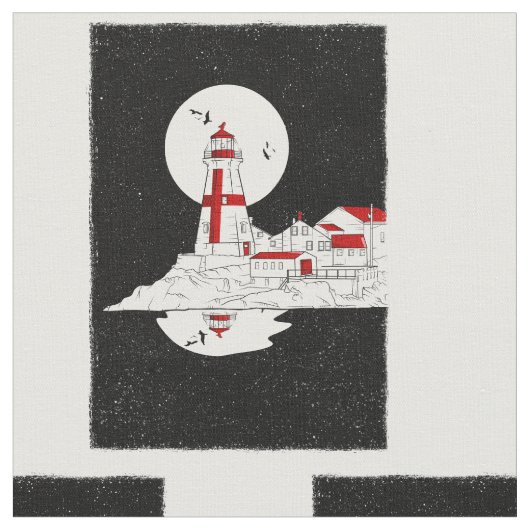 East Quoddy Head Lighthouse flat shirt amazon Stof (Close Up)