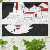 East Quoddy Head Lighthouse flat Theedoek (Gevouwen)