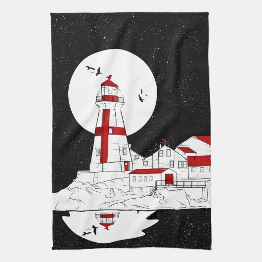 East Quoddy Head Lighthouse flat Theedoek (Verticaal)