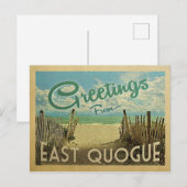 East Quogue Briefkaart Beach Vintage Travel (Voorkant / Achterkant)