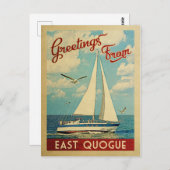 East Quogue Briefkaart Sailboat New York (Voorkant / Achterkant)