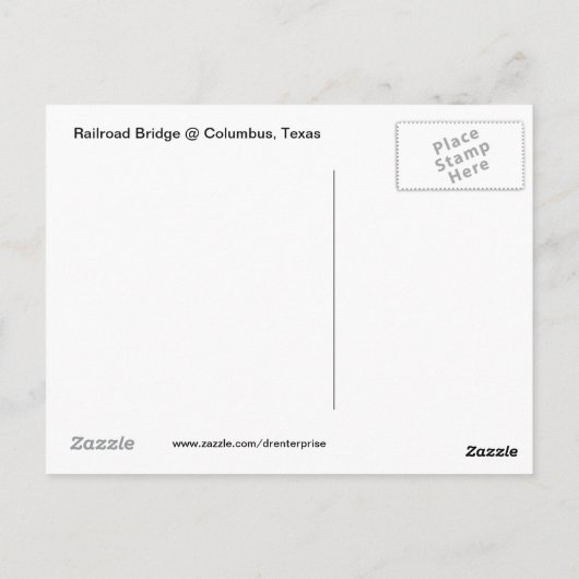 East Rail Road Bridge Briefkaart (Achterkant)
