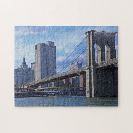 East River: Brooklyn Bridge en Municipal Building Legpuzzel