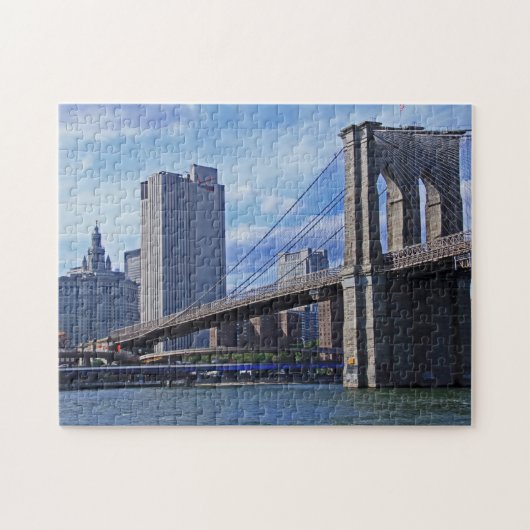 East River: Brooklyn Bridge en Municipal Building Legpuzzel (Horizontaal)