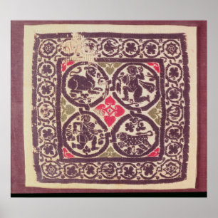 East Roman Empire tapestry met wild beest Poster