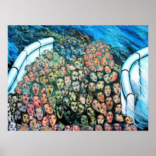 East Side Gallery, Berlijnse muur, Massavlucht Poster (Voorkant)