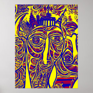East Side Gallery, Berlijnse muur, moderne kunst ( Poster