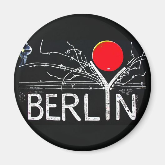 East Side Gallery, Berlin Wall, Barbed Wire/Red Su Magneet (Voorkant)