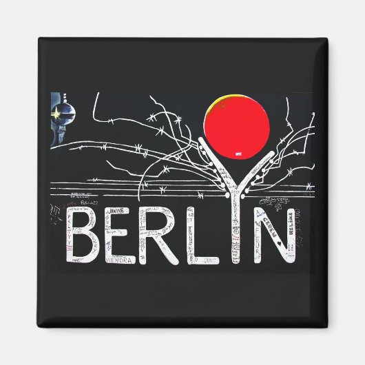 East Side Gallery, Berlin Wall, Barbed Wire/Red Su Magneet (Voorkant)