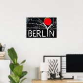 East Side Gallery, Berlin Wall, Barbed Wire/Red Su Poster (Thuiskantoor)