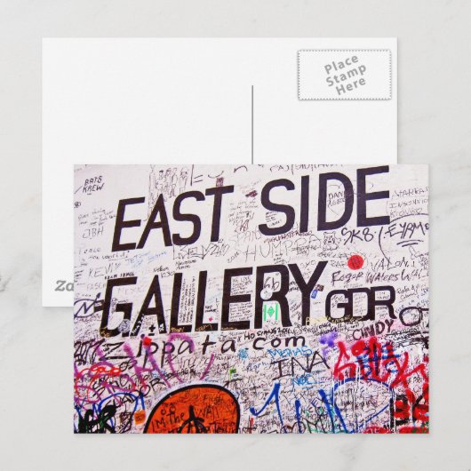 East Side Gallery, Berlin Wall, Graffiti Briefkaart (Voorkant / Achterkant)