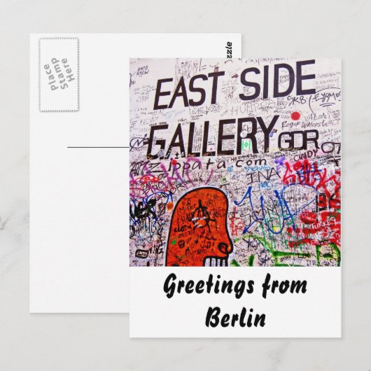 East Side Gallery, Berlin Wall, Graffiti Briefkaart (Voorkant / Achterkant)