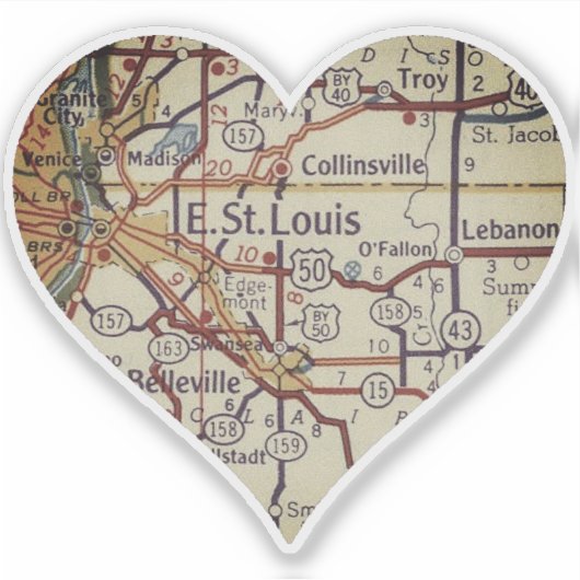 East St. Louis IL Sticker (Voorkant)