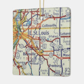East St. Louis Map Keramisch Ornament (Links)