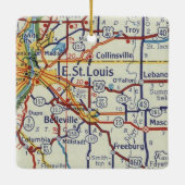 East St. Louis  Map Keramisch Ornament (Achterkant)
