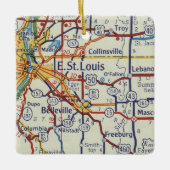 East St. Louis Map Keramisch Ornament (Voorkant)