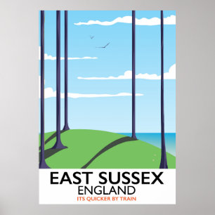 East Sussex, Engeland treinaffiche Poster